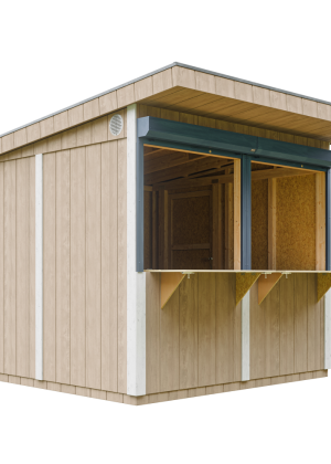 LP® SmartSide® plokštės kioskas M950 – 236 x 250 cm – 6 m2 su dažų rinkiniu Terra Brown