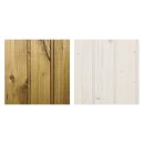 Medienos impregnantų rinkinys – namelio vidaus ir išorės apdailai – 10 l balto + 10 l alyvmedžio spalvos impregnanto + DOVANA – teptukų rinkinys TIMBELA DKMT02-OLIVE/WHITE