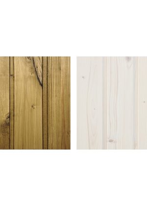 Medienos impregnantų rinkinys – namelio vidaus ir išorės apdailai – 10 l balto + 10 l alyvmedžio spalvos impregnanto + DOVANA – teptukų rinkinys TIMBELA DKMT02-OLIVE/WHITE