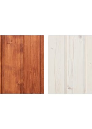 Medienos impregnantų rinkinys – namelio vidaus ir išorės apdailai – 10 l balto + 10 l raudonmedžio spalvos impregnanto + DOVANA – teptukų rinkinys TIMBELA DKMT02-MAHOGANY/WHITE