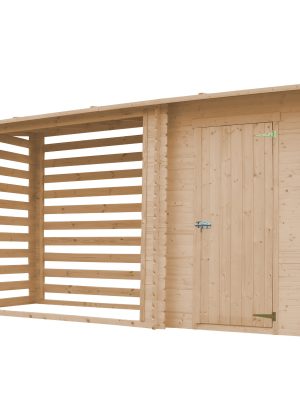 Medinė malkinė su sandėliuku M205 - A199 x 146 x 348 cm / 3.64 m2