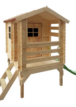 Medinis namelis vaikams su čiuožykla M501C - A205 x 182 x 146 cm / 1.1 m2