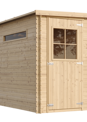 Medinis sodo namelis Timbela M306 su grindimis - A198 x 239 x 144 cm / 2.63 m2