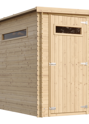 Medinis sodo namelis Timbela M306A su grindimis - A198 x 239 x 144 cm / 2.63 m2