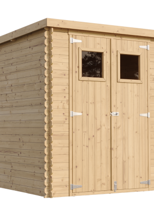 Medinis sodo namelis Timbela M309 su grindimis - A200 x 204 x 204 cm / 3.53 m2