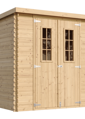 Medinis sodo namelis Timbela M311C su grindimis - A200 x 204 x 142 cm / 2.22 m2