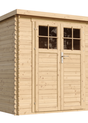 Medinis sodo namelis Timbela M311F su grindimis - A200 x 204 x 142 cm / 2.22 m2