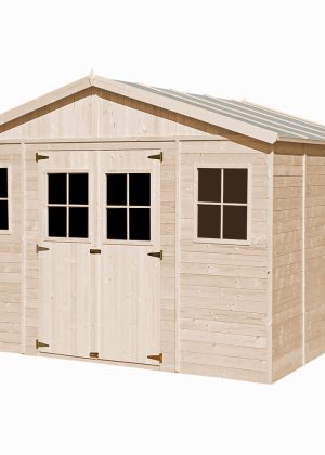 Medinis sodo namelis Timbela M330 su grindimis - A246 x 420 x 418 cm / 16 m2