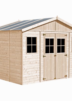 Medinis sodo namelis Timbela M331 su grindimis  - A246 x 320 x 418 cm / 12 m2