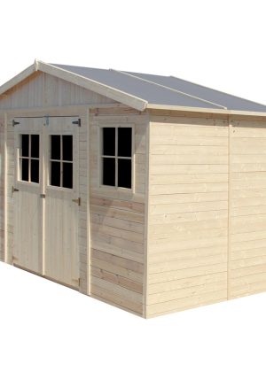 Medinis sodo namelis Timbela M332 su grindimis - A246 x 220 x 418 cm / 8 m2