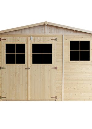 Medinis sodo namelis Timbela M335 su grindimis - A226 x 324 x 316 cm / 9 m2