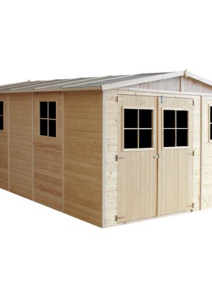 Medinis sodo namelis Timbela M337 su grindimis - A226 x 324 x 516 cm / 15 m2