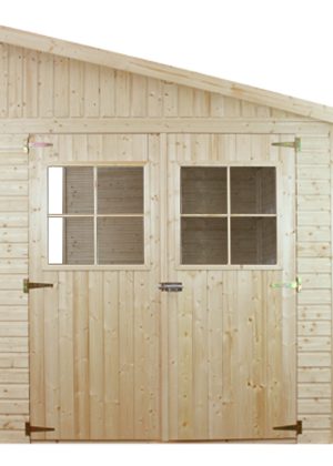 Medinis sodo namelis Timbela M341 su grindimis - A243 x 513 x 216 cm / 10 m2