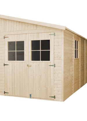 Medinis sodo namelis Timbela M341A su grindimis - A244 x 514 x 218 cm / 10 m2