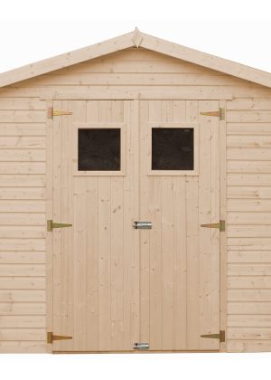 Medinis sodo namelis Timbela M351 su grindimis - A228 x 233 x 222 cm / 4 m2