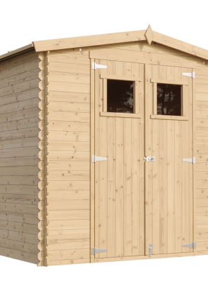 Medinis sodo namelis Timbela M369 su grindimis - A218 x 236 x 226 cm / 4 m2