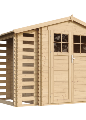 Medinis sodo namelis Timbela M386F su grindimis - A218 x 272 x 206 cm / 4.5 m2