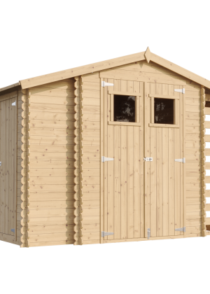 Medinis sodo namelis Timbela M389 su grindimis - A218 x 328 x 206 cm / 5.41 m2