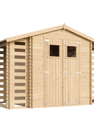 Medinis sodo namelis Timbela M391 su grindimis - A218 x 328 x 206 cm / 5.47 m2