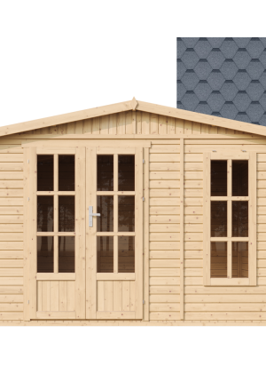 Sodo biuras Timbela M334FB+H334FBGREY su grindimis ir čerpėmis - A232 x 332 x 222 cm / 6 m2