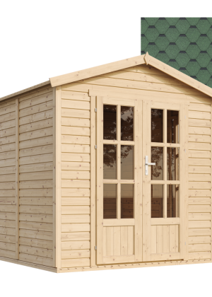 Sodo biuras Timbela M351FB+H351FBGREEN su grindimis ir čerpėmis - A233 x 233 x 222 cm / 4 m2