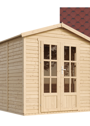 Sodo biuras Timbela M351FB+H351FBRED su grindimis ir čerpėmis - A233 x 233 x 222 cm / 4 m2